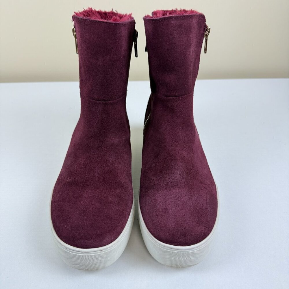 Steve Madden Garrson Maroon Suede Platform Boots